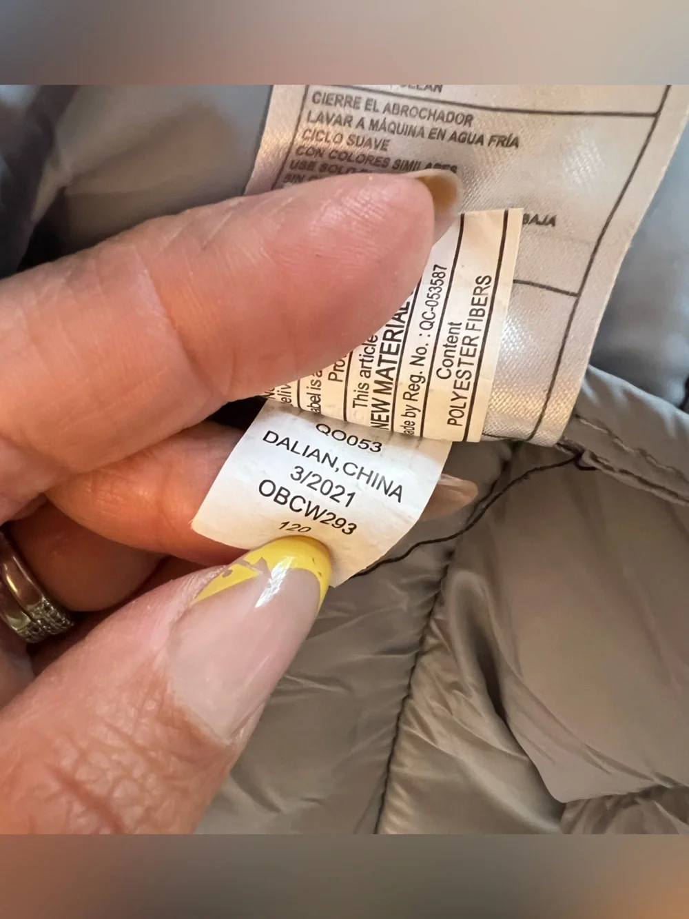Canada Kids Lightweight Puffer Jacket - Light Gray Sz 14-16 Guc